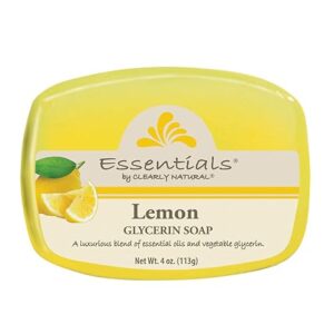 Clearly Natural Essentials Glycerin Bar Soap, Lemon, 4-Ounce, Pack of 12 - CASE (Packaging May Vary)