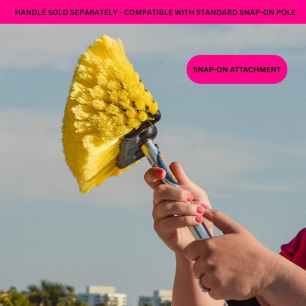 Big Bird Brush (Soft) Yellow Boat Deck Scrub Brush for Cleaning and Washing - Boat Cleaner & Car Cleaner - Attachment Only - Image 2