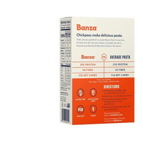 Banza Chickpea Rotini Pasta 8 Ounce (Pack of 6) - Image 3