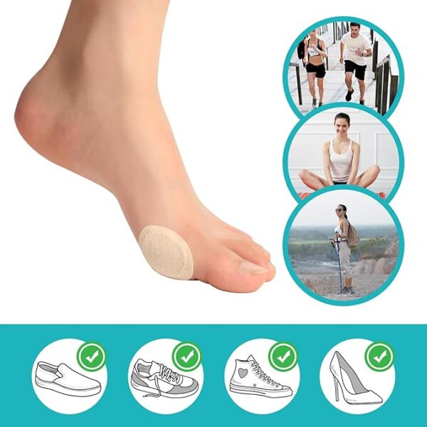 Bunion Pain Relief Pads to Wear with Shoes - 54 ct Bunion Cushion - Moleskin Protect Feet for Men and Women - Image 2