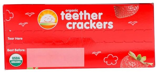 Happy Baby Organics Organic Teether Crackers Gluten Free Strawberry & Beet with Amaranth - Image 4