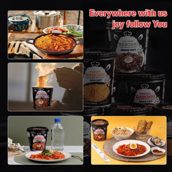 KINIKORA Premium Instant Rabokki Cup - Original Flavor, 2 Cups, Korean Ramen & Tteokbokki, Quick and Easy Street Food - Image 2