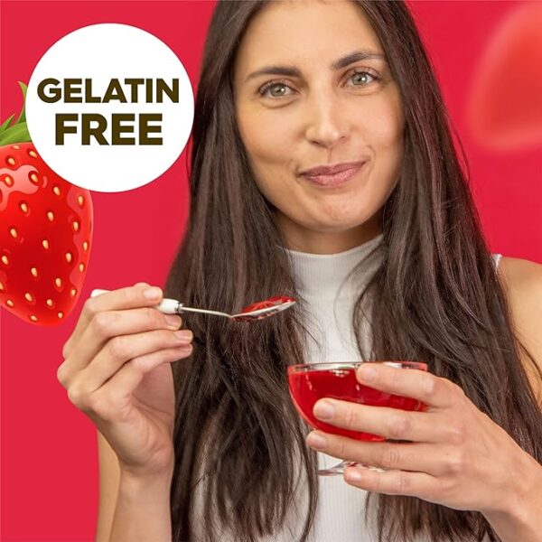 Simply Delish Natural Strawberry Jel Dessert - Sugar Free, Non GMO, Gluten Free, Fat Free, Vegan, Keto Friendly - Image 2