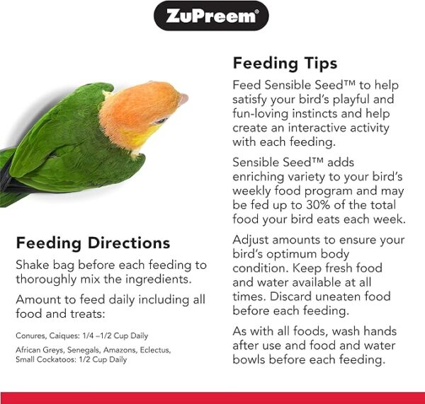 ZuPreem Sensible Seed Bird Food, Parrot - Image 3