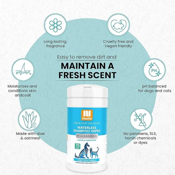 Nootie Waterless Shampoo Wipes for Dogs & Cats - Image 2