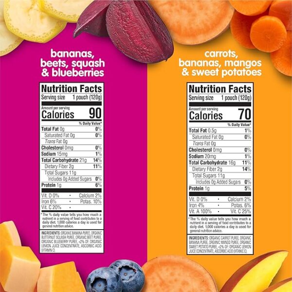 Happy Tot Organics Stage 4 , Love My Veggies, Fruit & Veggie Puree, Variety Pack - Image 2